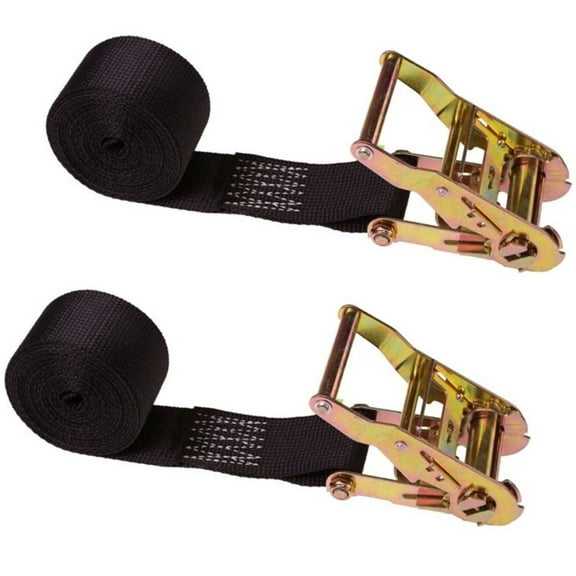 2" x 10' Black Endless Ratchet Strap w/ Interior Wide Ratchet - 2 Pa