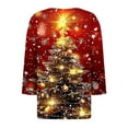 thumbnail image 6 of yoeyez Christmas Tops for Women Trendy Dressy 3/4 Sleeve T Shirts Christmas Buttons V Neck Blouse Funny Cute Xmas Tshirt, 6 of 6