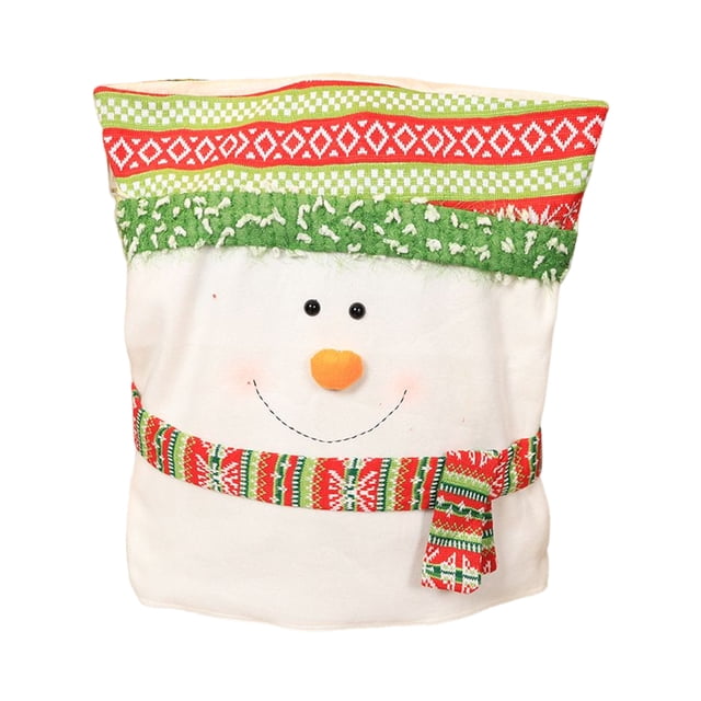 Funda de silla de Navidad de dibujos animados antideslizante colorido lindo copo de nieve Antimacassar protección de seguridad funda suministros Kits de decoración para fiestas Muñeco de nieve Inteprter HA070033-02B