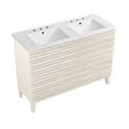 thumbnail image 5 of Cascade 48" Freestanding Bathroom Vanity in White Oak with 3-Hole Widespread Double Basin Sink Top, 5 of 9