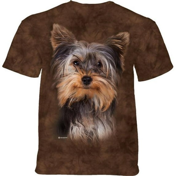 The Mountain 1065605 Brown Smiling Yorkie Portrait Adult Classic Tee - 3XL