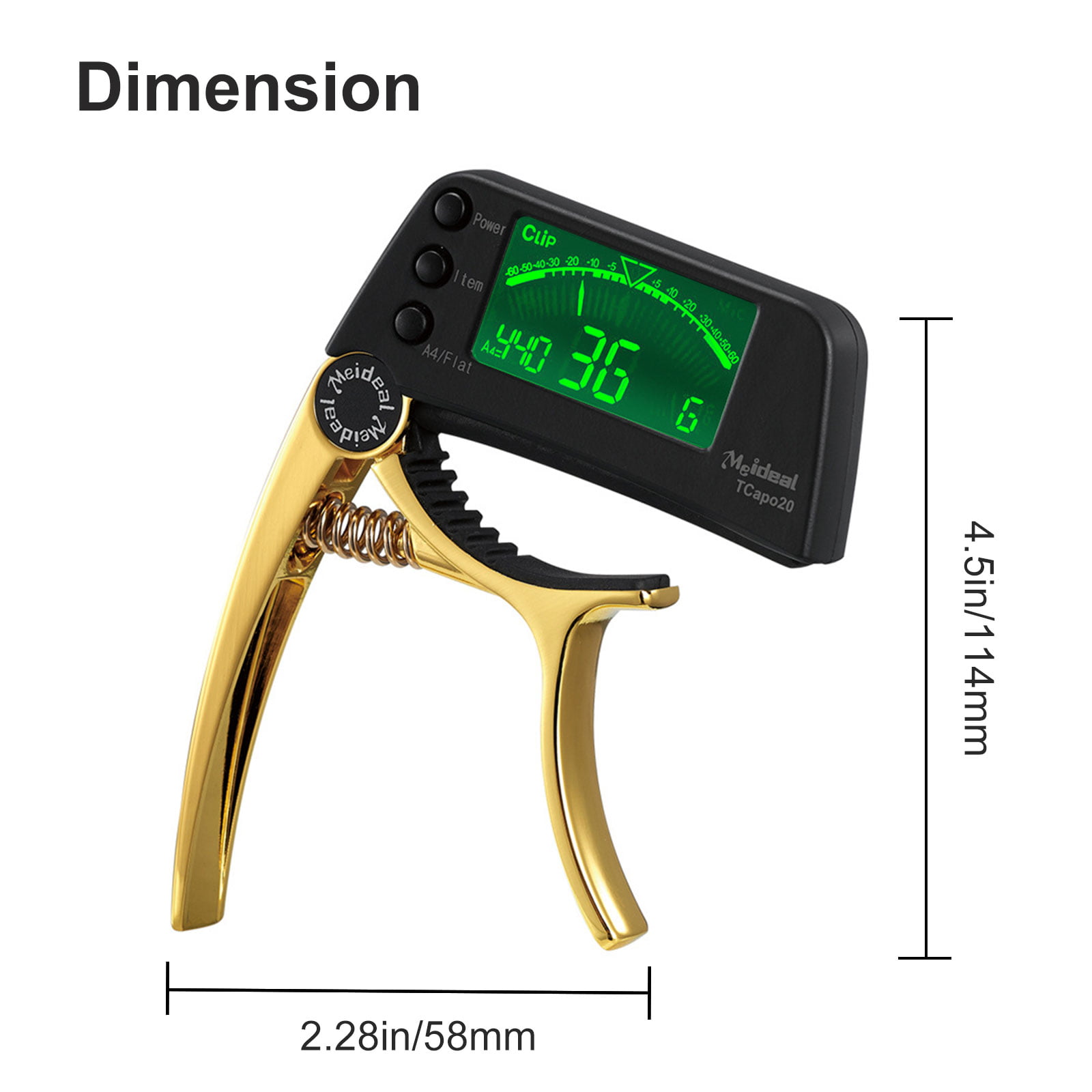 Godkendelse Forbavselse jomfru EEEkit Clip-on Guitar Tuner 360 Degree Rotating, Auto Power-Off, Fast and  Accurate with Battery for All Instrument - Walmart.com