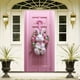 thumbnail image 4 of Cubierta de puerta de bienvenida de conejo, decoración de fondo de puerta de Feliz Pascua rosa, letrero de bienvenida para puerta de entrada de Pascua para recuerdos de fiesta de Feliz Pascua, 4 of 9