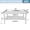 thumbnail image 6 of Shininglove 28x36inch Stainless Steel Equipment Grill Stand with Undershelf for Restaurant, 6 of 7