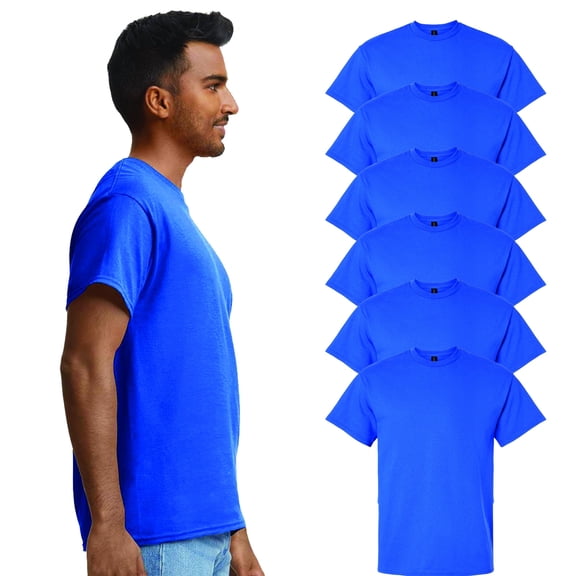 Gildan Men Short Sleeve T-Shirt - Royal 6 Pack, Sizes S-5XL | 100 Ultra Cotton, Classic Crew Neck Tee