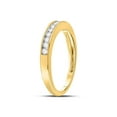 thumbnail image 3 of FB Jewels 14kt Yellow Gold Womens Round Channel-set Diamond Single Row Wedding Band 1/4 Cttw, 3 of 4