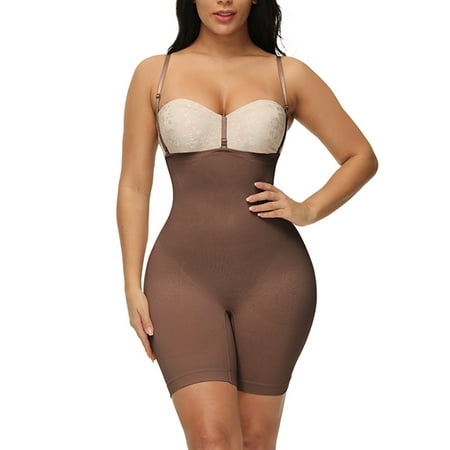 

Ganfancp Lingerie Sets Bodysuit for Women One-Piece Spaghetti Straps Sexy Versatile Solidleisure Solid Color Body Briefer Lace Shape Control Training Breasted Body Shaping Belt Corset Coffee XL