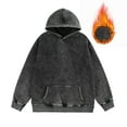 thumbnail image 2 of Dovford Mens Oversized Hoodies Pullover Vintage Sweatshirt Acid Wash Heavyweight Plush Baggy Streetwear Top Athletic Hoodie, 2 of 3