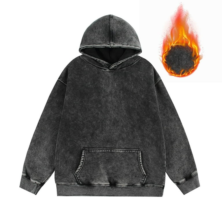 Xzbqbs Hoodies for Men Oversized Long Sleeve Acid Wash Fleece Warm Xzbqbs Hoodies for Men Oversized Long Sleeve Acid Wash Fleece Warm