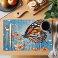 thumbnail image 2 of Vintage Butterfly Placemats Set of 1, White Orange Polka Dot Non-Slip Place Mats Washable Table Mats for Kitchen Dining Table Decorations Indoor/Outdoor, 2 of 9