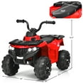 thumbnail image 3 of Gymax Auto pour Enfants à Chevaucher 6 V VTT à Batterie avec 4 Roues Antidérapantes Lecteur de Musique Rouge, 3 of 8