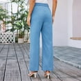 thumbnail image 3 of Women's High Waist Wide Leg Stretch Pants, Comfortable Elastic Waist, Tailored Fit, and Flattering for Office, 3 of 16
