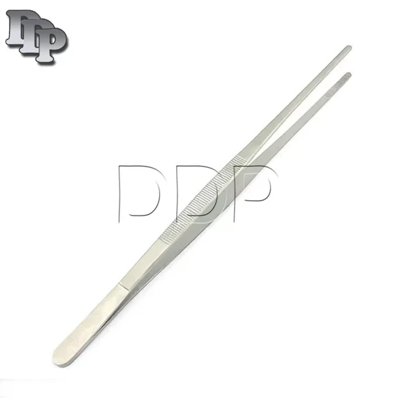 12'' 30Cm Silver Stainless Steel Long Food Tongs Straight Tweezers Kitchen