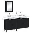thumbnail image 1 of vidaXL 3 Piece Bathroom Furniture Set Black Engineered Wood, 1 of 5