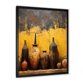 thumbnail image 2 of Designart "Contemporary Artistry in Yellow Pottery" Geometric Framed Wall Art - Bohemian Yellow Boho Pottery Hallway Framed Wall Art Decor, 2 of 6