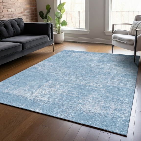 Addison Rugs Chantille Indoor/Outdoor Transitional Modern Blue Washable Rectangle Rug, 10' x 14'