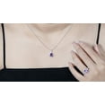 thumbnail image 2 of Dazzlingrock Collection Pear Amethyst & Round White Diamond Teardrop Earrings, Pendant & Ring Combo Set for Women (0.50 ctw, Color I-J, Clarity I2-I3) in 10K White Gold, 2 of 6