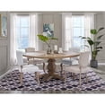thumbnail image 5 of Pemberly Row 71" Round Modern Pine Wood Dining Table in Brown, 5 of 6