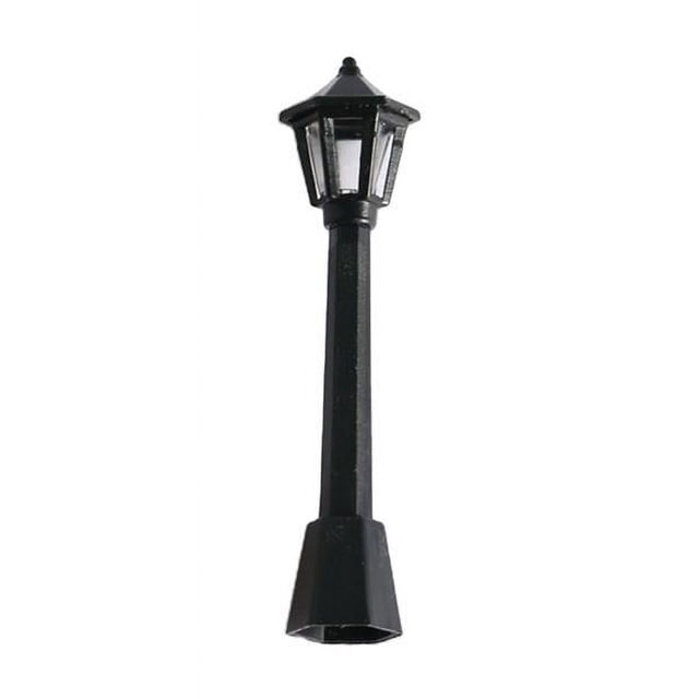 6 piezas mini modelo de farola en miniatura, lámparas de poste de lámpara solar de tren ferroviario, poste de linterna de camino al aire libre para decoración de casa de muñecas
