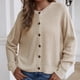 thumbnail image 5 of Suéteres Para Mujer Suéteres de Otoño Botón de Moda Reversible Manga Larga Cárdigan de Punto Tops Sueltos Blusa Suéter Odeerbi ODB132231, 5 of 6