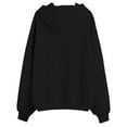 thumbnail image 7 of Women's Autumn Winter Button Up Cardigan, Solid Color Drawstring Hooded Pocket Sweatshirt, Soft Comfortable Long Sleeve Pullover for Casual Daily Wear, Entertainment and Seasonal Fashion Black L, 7 of 7