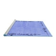 thumbnail image 2 of Ahgly Company Machine Washable Indoor Round Abstract Blue Modern Area Rugs, 5' Round, 2 of 4