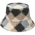 thumbnail image 6 of CoCopeaunts British Style Bucket Hat for Men Colorful Geometric Plaid Fleece Lambs Wool Winter Outdoor Warm Fisherman Hats, 6 of 8