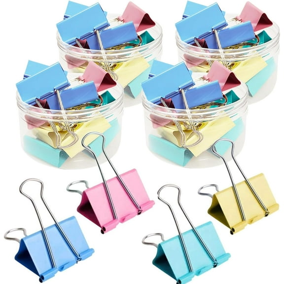 Extra Large Binder Clips 2 Inch (24 Pack), Colored Big Paper Clamps with Box Giant Binder Clips for Office and Home Supplies
