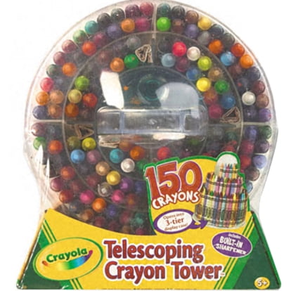 Crayola Telescoping 150 Count Crayon Tower With Built-In Sharpener