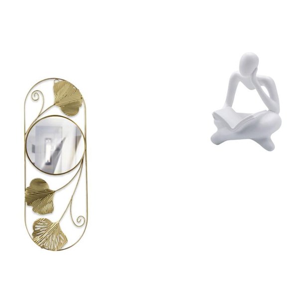Espejo de pared,Espejo decorativo nórdico para colgar en la pared,Figura de lector abstracto,Estatua de pensador abstracto,arte,manualidades,decoraciones,Figuras humanas decorativas para