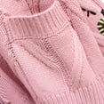 thumbnail image 4 of Wang6 Womens Chunky Cardigan Sweaters Plus Size Fall Winter Soft Long Sleeve Knits Trendy Open Front Button Loose Letter Printed Knitted Outwear Coats with Pocket Pink XXL, 4 of 4