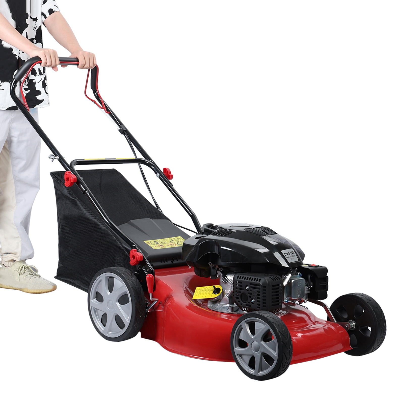 Wharick Lawn Mower 20inch Self Propelled Lawn Mower 141CC 4-stroke Gas Engine Lawn Mower with 50L Grass Tank 2850RPM for Garden,Yard, Bush, Shrubs