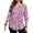 Purple Flowers, variant on Cuteduck Women Plus Size Printed Tunic 3/4 Sleeve Fall Pleated Round-neck Casual Loose Ruffled Top 1X-5X
