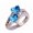 Blue, variant on Women Famale Fashion Lover Jewelry Heart Cut Rainbow & White Gemstone Ring