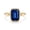 Rose Plated, variant on Solitaire Emerald Cut Blue Sapphire Engagement Ring, Stackable Minimalsit Ring, September Birthstone Ring, Blue Gemstone Ring, Handmade Jewelry