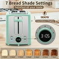 thumbnail image 4 of Toaster 2 Slice,LCD Display,7 Shade Settings,1.４" Extra Wide Slots Toaster,4-in-1 Functions,Removable Crumb Tray,900W,Blue, 4 of 6