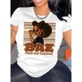 thumbnail image 1 of Cartoon Character & Letter Print T-Shirt, Casual Short Sleeve Top For Spring & Summer, Women's Clothing Tee For Adult, Men, Women, Teen, Teenager, Adolescent, Youth, 1 of 6