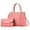 Pink, variant on Bmisegm Leather Handbag for Women Trendy 2Pcs Handbag Wallet Set Clear Tote Bags Pink One Size