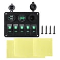 thumbnail image 3 of Interruptor marino,Panel de interruptores s para embarcaciones marinas de 5 unidades,12 V,resistente,Reemplazo del protector de sobrecarga del interruptor Verde, 3 of 8