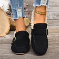 thumbnail image 6 of Women’s Fleece Lined Moccasin Loafers, Faux Suede Adjustable Buckle Slip On Flats, Warm Winter Casual Walking Shoes, 6 of 9