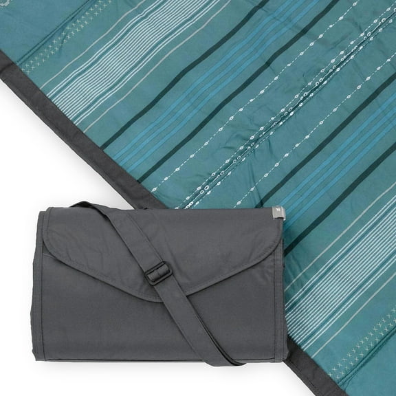 Little Unicorn Outdoor Picnic Blanket 5x5 Shoreline Stripe