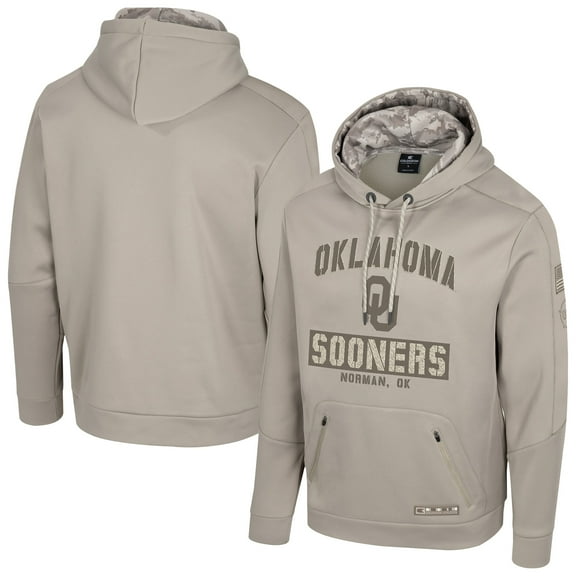 Men's Colosseum  Oatmeal Oklahoma Sooners Operation Hat Trick Battalion Hoodie