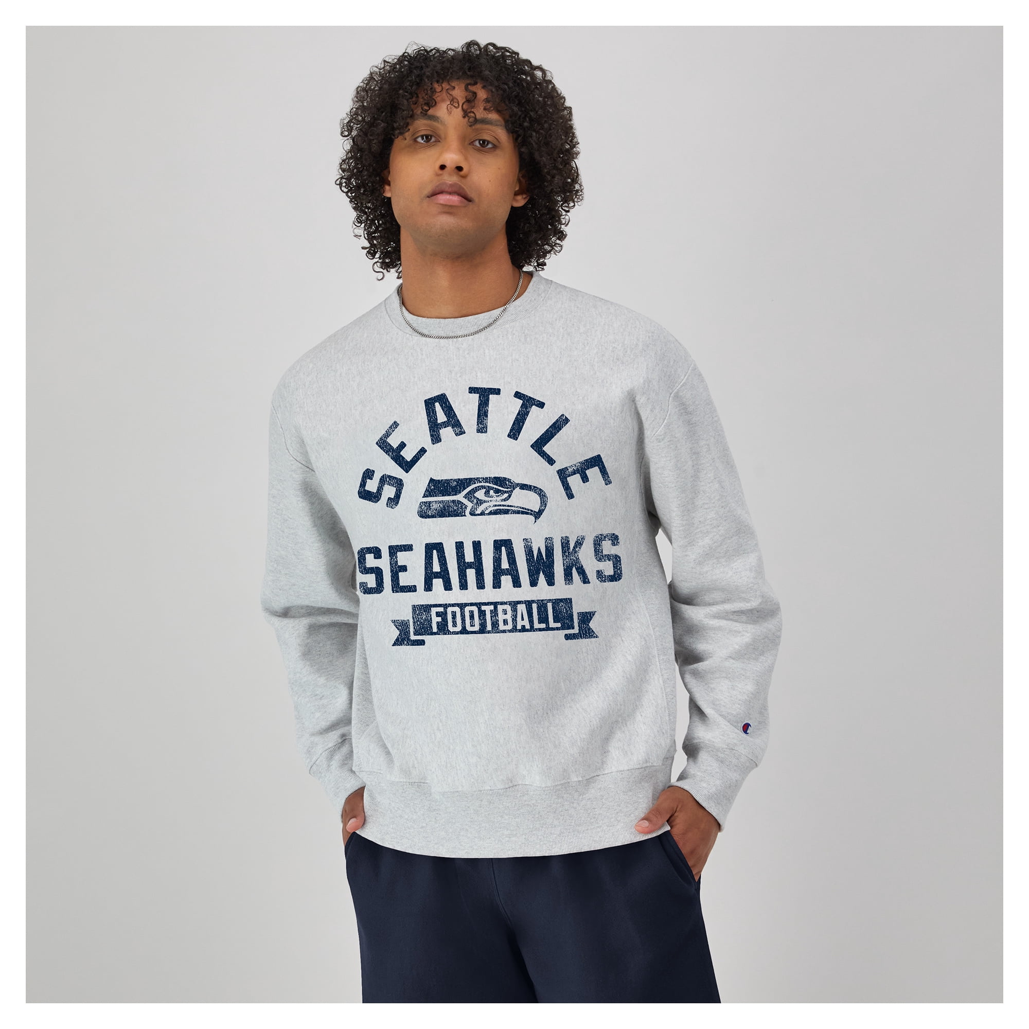 G*B様 SHANK スウェット L Men's Champion Heather Gray Seattle Seahawks Reverse Weave Fleece
