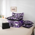 thumbnail image 6 of Catabedysis Camo Camping 7-Piece Twin Bedding For Girls,Wildlife Camper Pattern Bedding Comforter Set,Purple Black,Black Reversible, 6 of 7