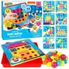Baby Shark Button Art - Color Match Pegboard for Kids - 46 Chunky Buttons, 9 Design Cards, Storage Tray Included - Early Learning Matching Games Activities Toy for Boys Girls Toddlers Ages 3+