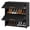 Black-5-tier, variant on Shoe Rack 5 Tier Storage Cabinet With Door 20 Pair Plastic Shelves Organizer For Closet Entryway Hallway Bedroom Black