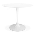 thumbnail image 2 of Aron Living Rose 36" Round Fiberglass and Metal Dining Table in White, 2 of 4