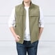 thumbnail image 2 of Chaleco outdoor con múltiples bolsillos para hombre - Color liso, cuello alto ajustado, poliéster, informal/trabajo, tallas M-XXXXL, 2 of 5