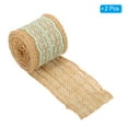 thumbnail image 3 of Unique Bargains 2.4' Wide 2.2 Yards Burlap Ribbon Lace Roll Wrapping Fabric Crafts Roll Light Green 2 Pack, 3 of 6