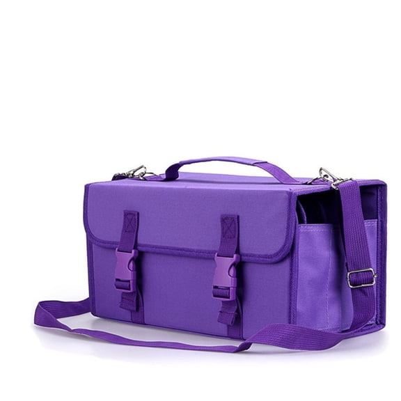 TABLZONE Marker Storage Case with 120 Slots and Shoulder Strap, Heavy Duty Organizer for Art Supplies